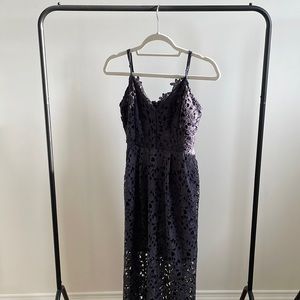 ASTR MIDI crochet dress in navy